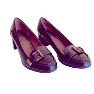 Naturalizer Flex Brown Slip-On Comfort Heals Shoes w/ Buckle Accent Size: 9.5 M